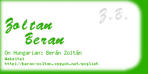 zoltan beran business card