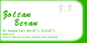 zoltan beran business card